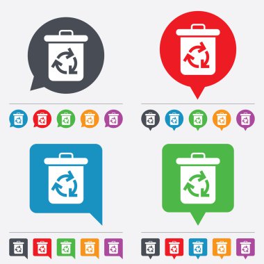 Recycle bin icon. Reuse or reduce symbol. clipart