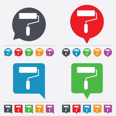 boya silindiri işareti simgesi. boyama aracı simgesi.