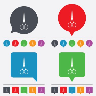 makas Kuaför kapalı simgesi. terzi sembolü.