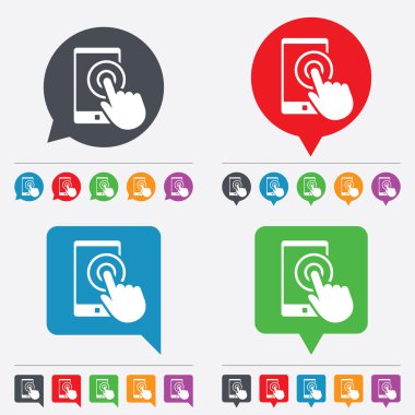 dokunmatik ekran smartphone işareti simgesi. el işaretçisi