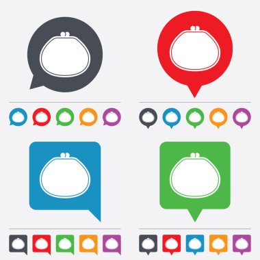 m-cüzdan işareti simgesi. para çantası sembolü.