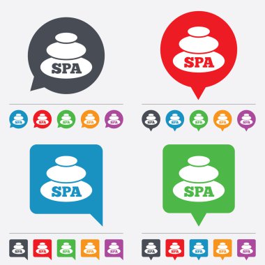 Spa işareti simgesi. Spa taşlar sembolü.