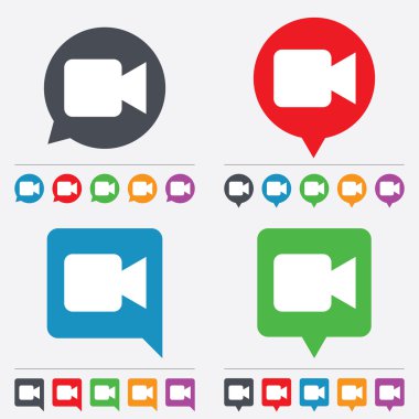 video kamera işareti simgesi. video içerik düğmesi.