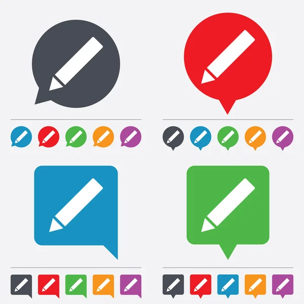 Teken potloodpictogram. knop inhoud bewerken. — Stockvector