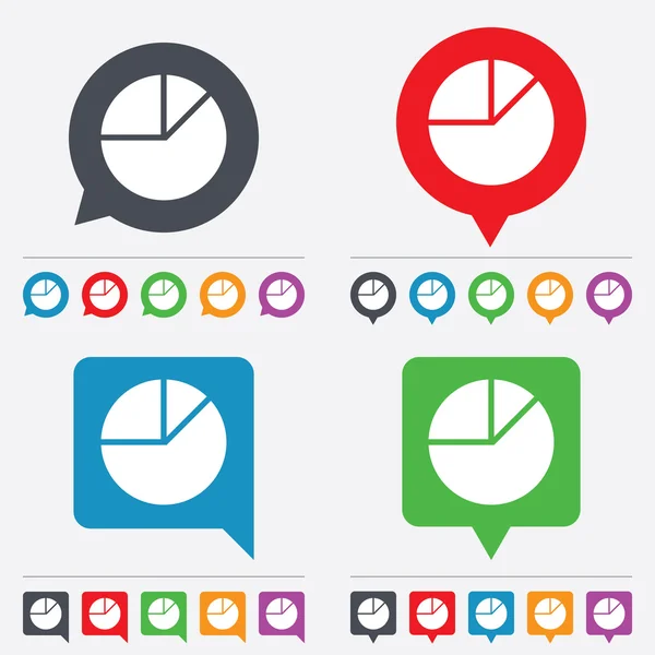 Tortendiagramm-Zeichen-Symbol. Diagramm-Taste. — Stockvektor