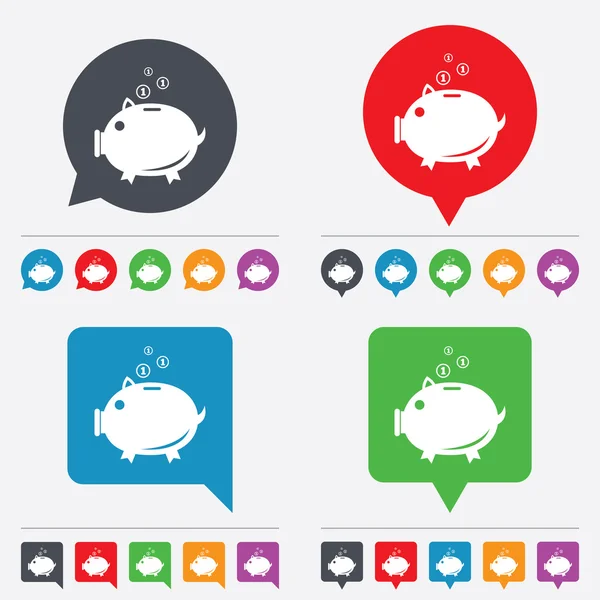 Piggy bank teken pictogram. Moneybox symbool. — Stockvector