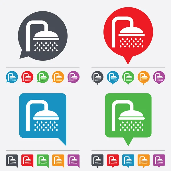 Icona del segno doccia. Culo con gocce d'acqua simbolo — Vettoriale Stock