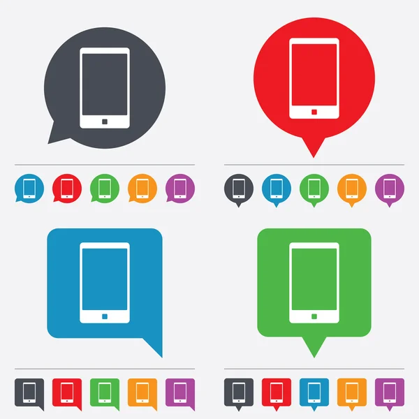 Smartphone teken pictogram. ondersteuning symbool. — Stockvector