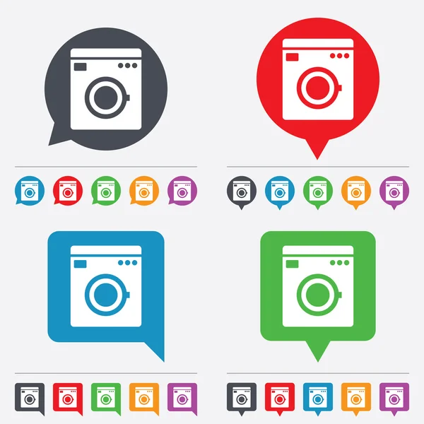 Pračka ikona. domácí spotřebiče symbol. — Stockový vektor