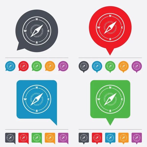 Kompas teken pictogram. Windrose navigatie symbool. — Stockvector