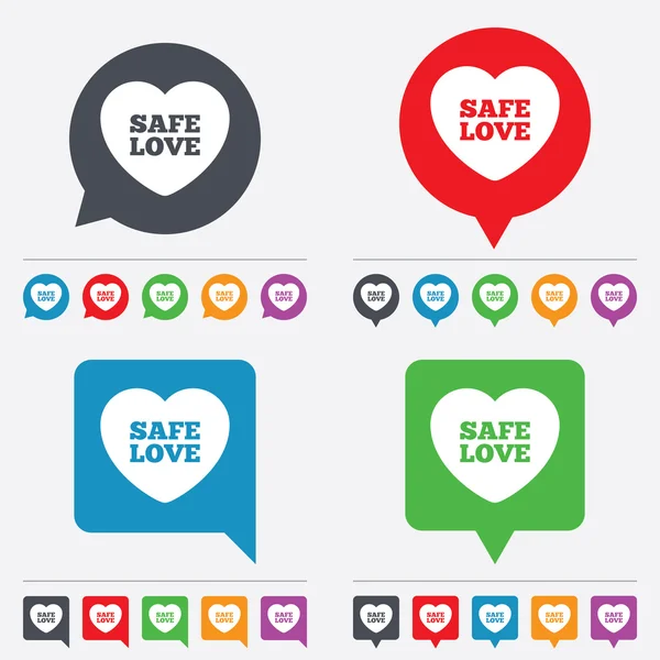 Safe love sign icon. Safe sex symbol. — Stock Vector