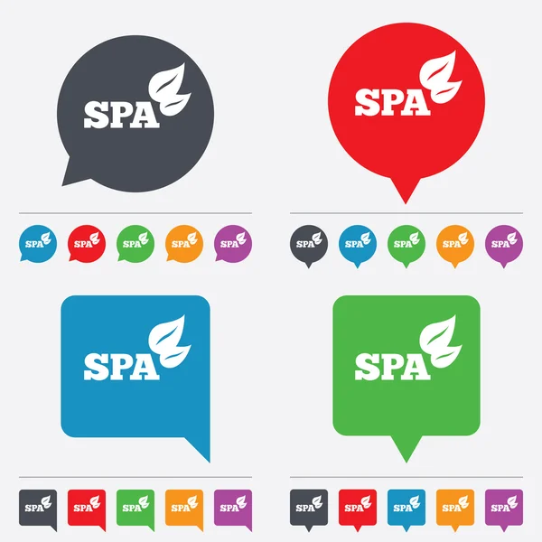 Spa sign icon. Spa leaves symbol. — Stock Vector