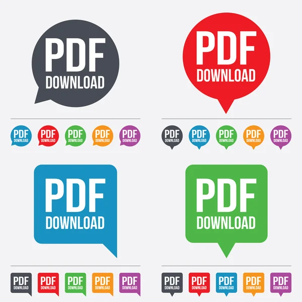 PDF download icon. Upload file button. — Stock Vector