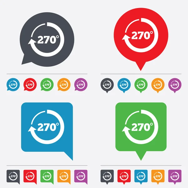 Úhlu 270 stupňů podepsat ikonu. Geometrie matematický symbol — Stockový vektor