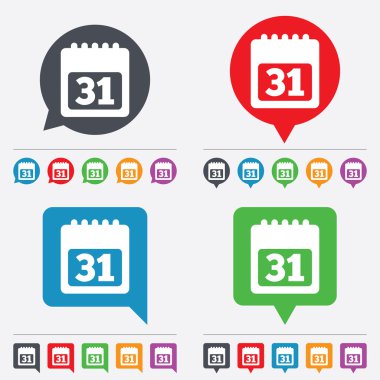 takvim işareti simgesi. 31 gün ay sembolü.