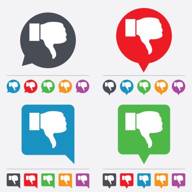 sevmediğim işareti simgesi. el parmak sembol aşağı.