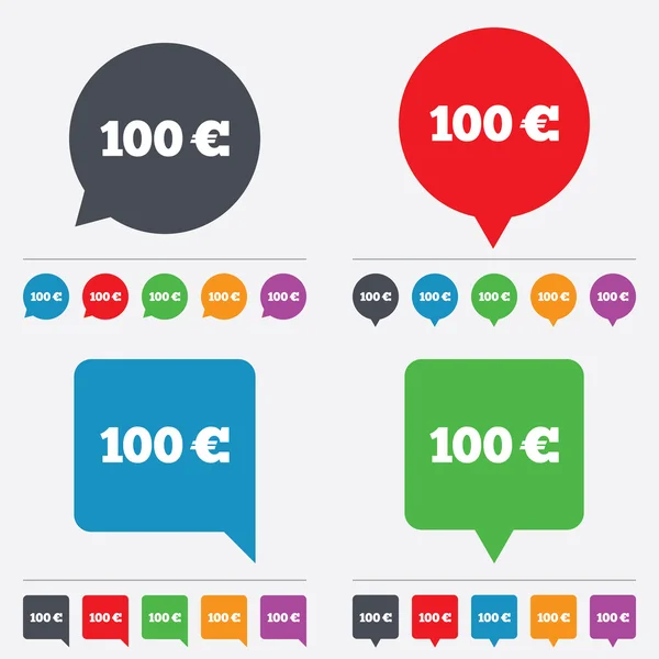 100 euro tecken ikon. valutasymbolen för euro. — Stock vektor
