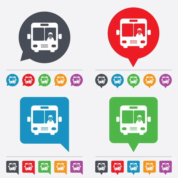 Icône signe bus. Symbole des transports publics . — Image vectorielle