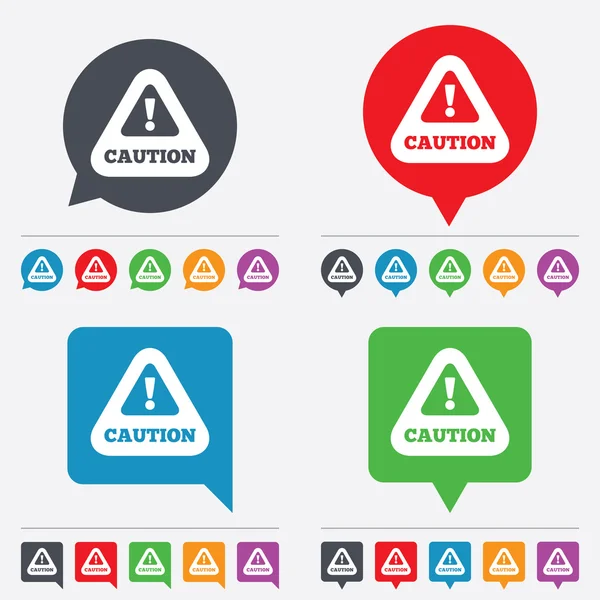 Attention caution sign icon. Exclamation mark. — Stock Vector