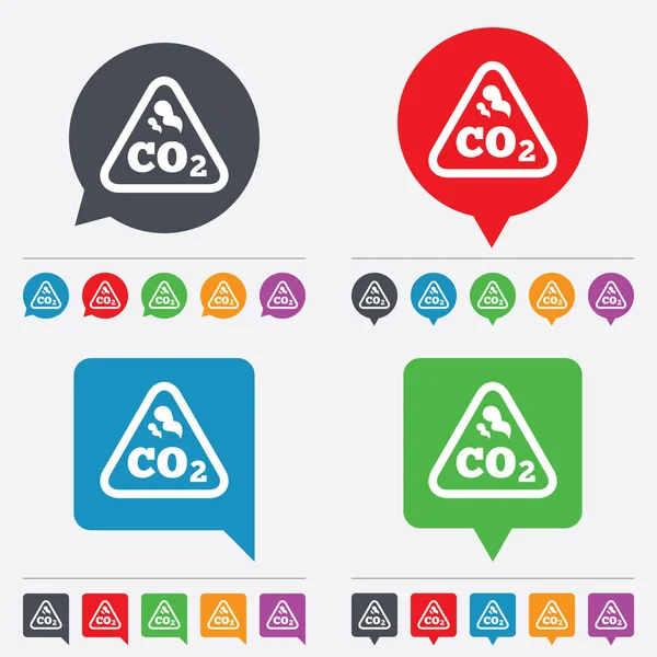 CO2 formule dioxyde de carbone signe icône. Chimie — Image vectorielle