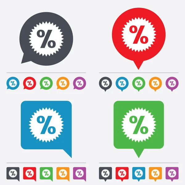 Korting procentteken pictogram. ' ster ' symbool. — Stockvector