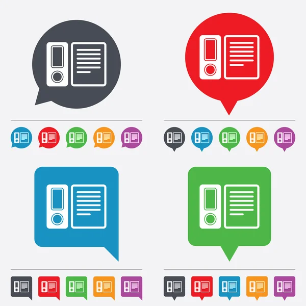 Document map teken. boekhoudkundige binder symbool. — Stockvector