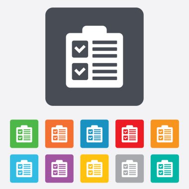 Denetim listesi işareti simgesi. Kontrol listesi sembolü.