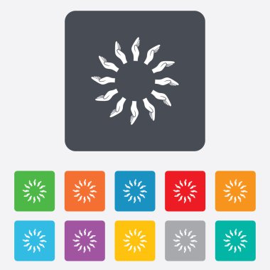 Bağış el işareti simgesi. Yardım veya bağış.