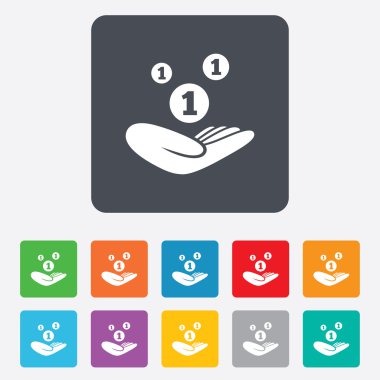 Bağış el işareti simgesi. Yardım veya bağış.