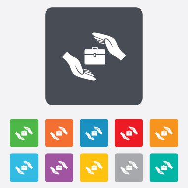 Bagaj Sigortası işareti. Seyahat Bagaj sembolü.