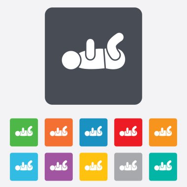 Bebek Bebek işareti simgesi. Yürümeye başlayan çocuk sembolü.