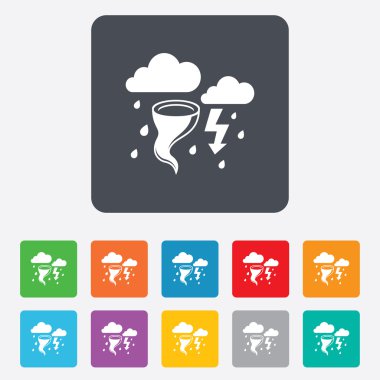 Fırtına kötü hava işareti simgesi. Gale kasırga.