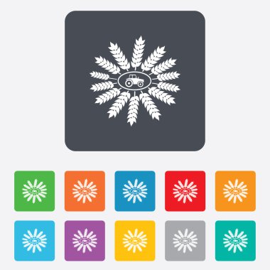 Traktör işareti simgesi. Tarım Tohum Sanayi sembol.