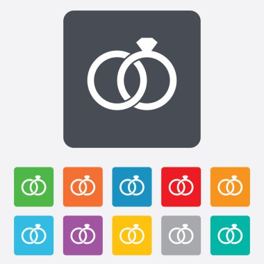 Alyans simgesi imzala. Nişan sembolü.