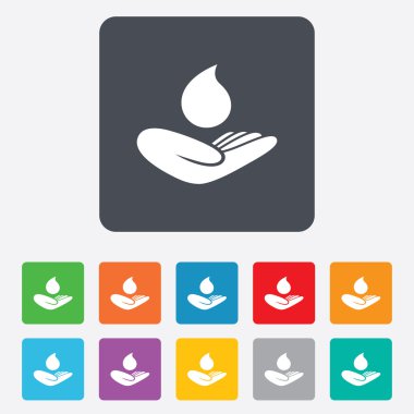 Su işareti kaydedin. Su damla sembolü el tutar