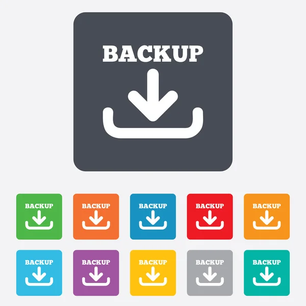 Icona del segno data di backup. Simbolo di archiviazione . — Vettoriale Stock