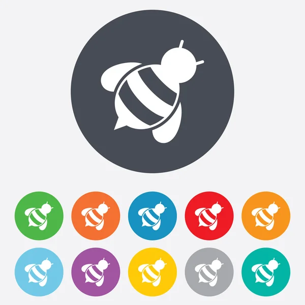 Signo de abeja icono. Símbolo de abeja o ábside . — Vector de stock