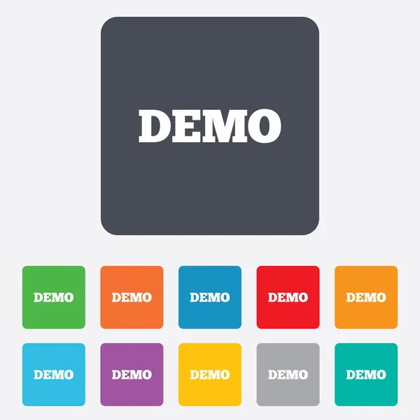 Demo teken pictogram. Demonstratie symbool. — Stockvector