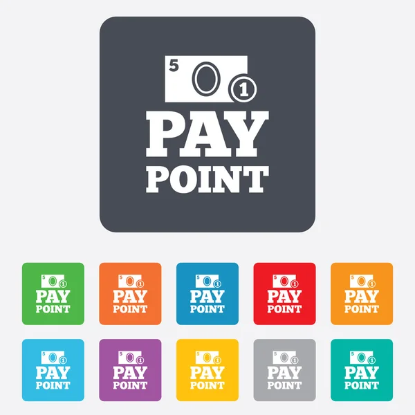 Cash and coin sign icon. Pay point symbol. — Stock Vector