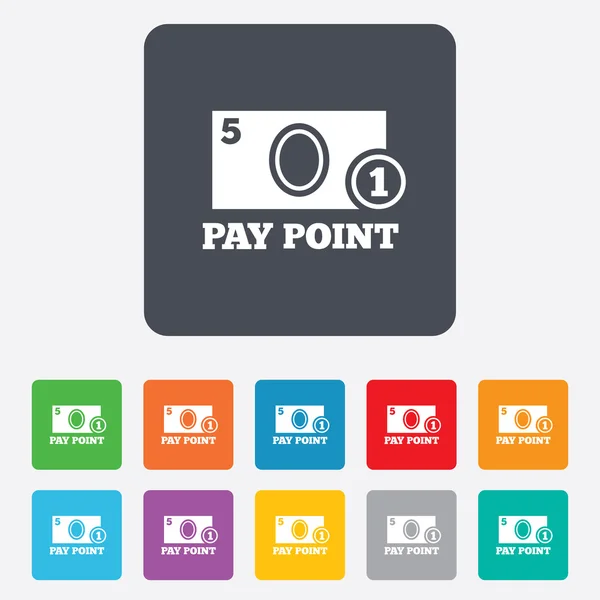 Cash and coin sign icon. Pay point symbol. — Stock Vector