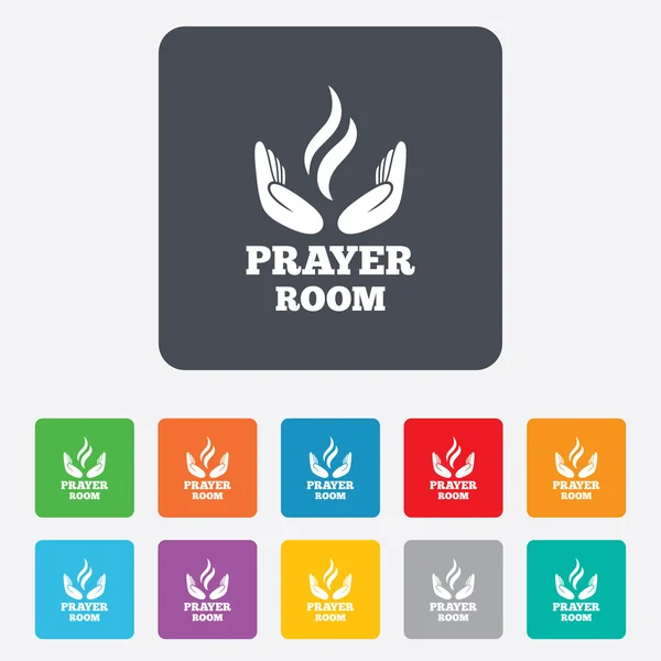 Prayer room sign icon. Religion priest symbol.