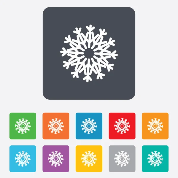 Copo de nieve icono signo artístico. Aire acondicionado . — Vector de stock