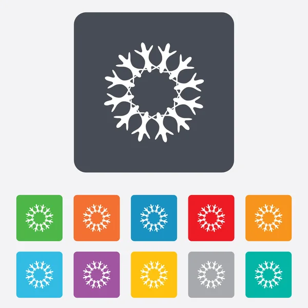 Flocon de neige icône de signe artistique. Climatisation . — Image vectorielle