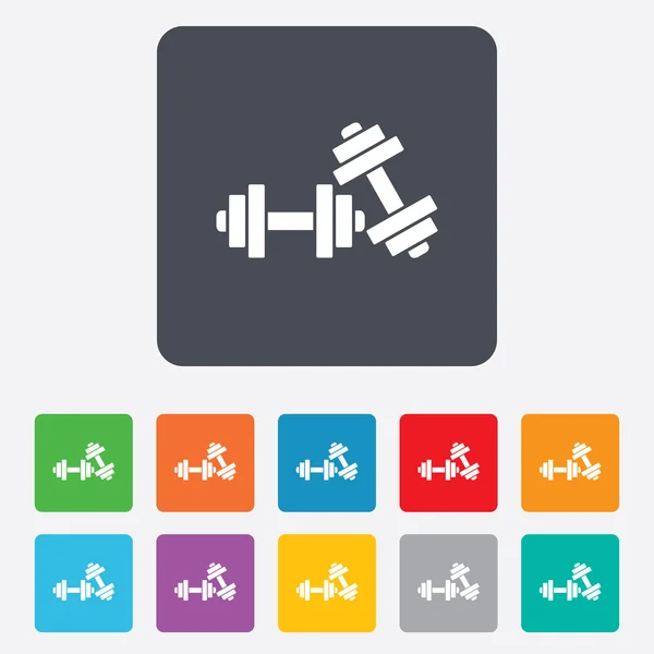 Halters ondertekenen pictogram. Fitness sport symbool. — Stockvector