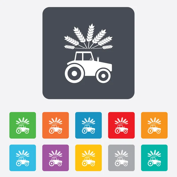 Traktor aláírás ikonra. mezőgazdasági ágazat szimbólum. — Stock Vector