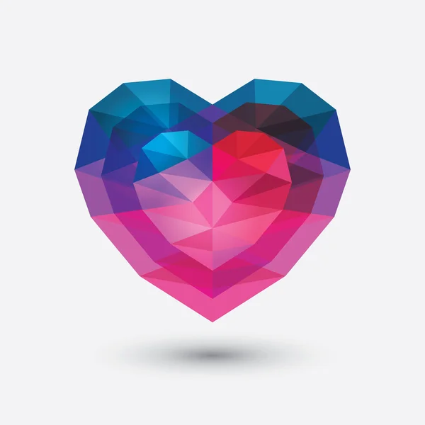 Icono de corazón de cristal. Símbolo de amor . — Vector de stock