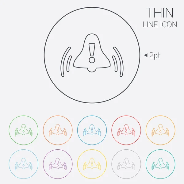 Sino de alarme com ícone de ponto de exclamação. Acorda. . — Vetor de Stock