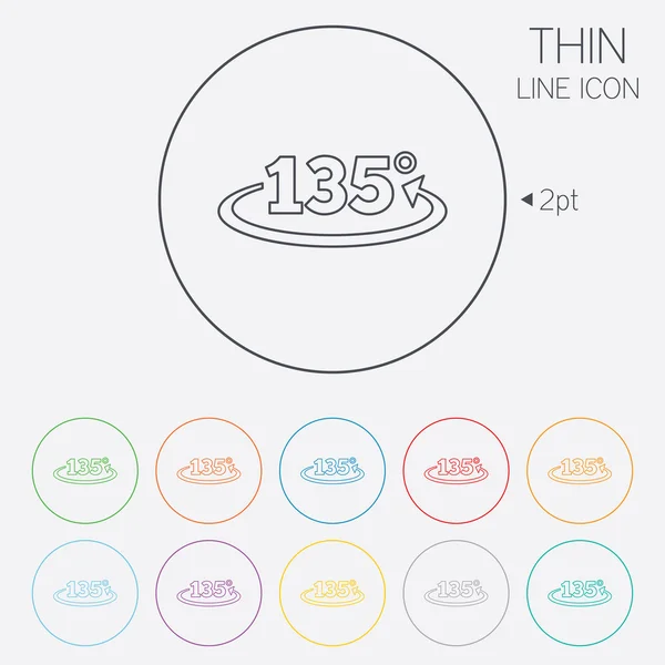 角度 135 度記号アイコン。ジオメトリの数学記号 — ストックベクタ