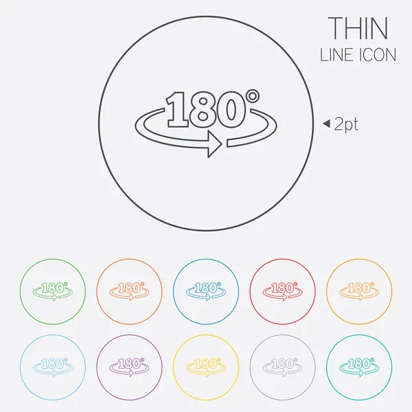 角度 180 ° の記号アイコン。ジオメトリの数学記号 — ストックベクタ