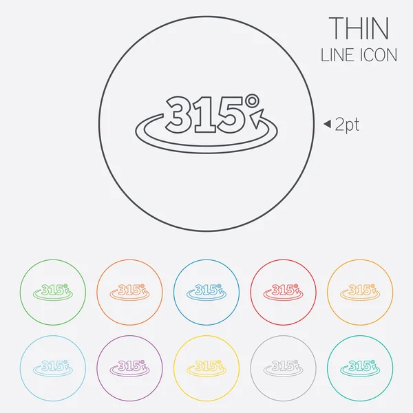 Ikony znak 315 stopni kąt. symbol matematyki geometria — Wektor stockowy